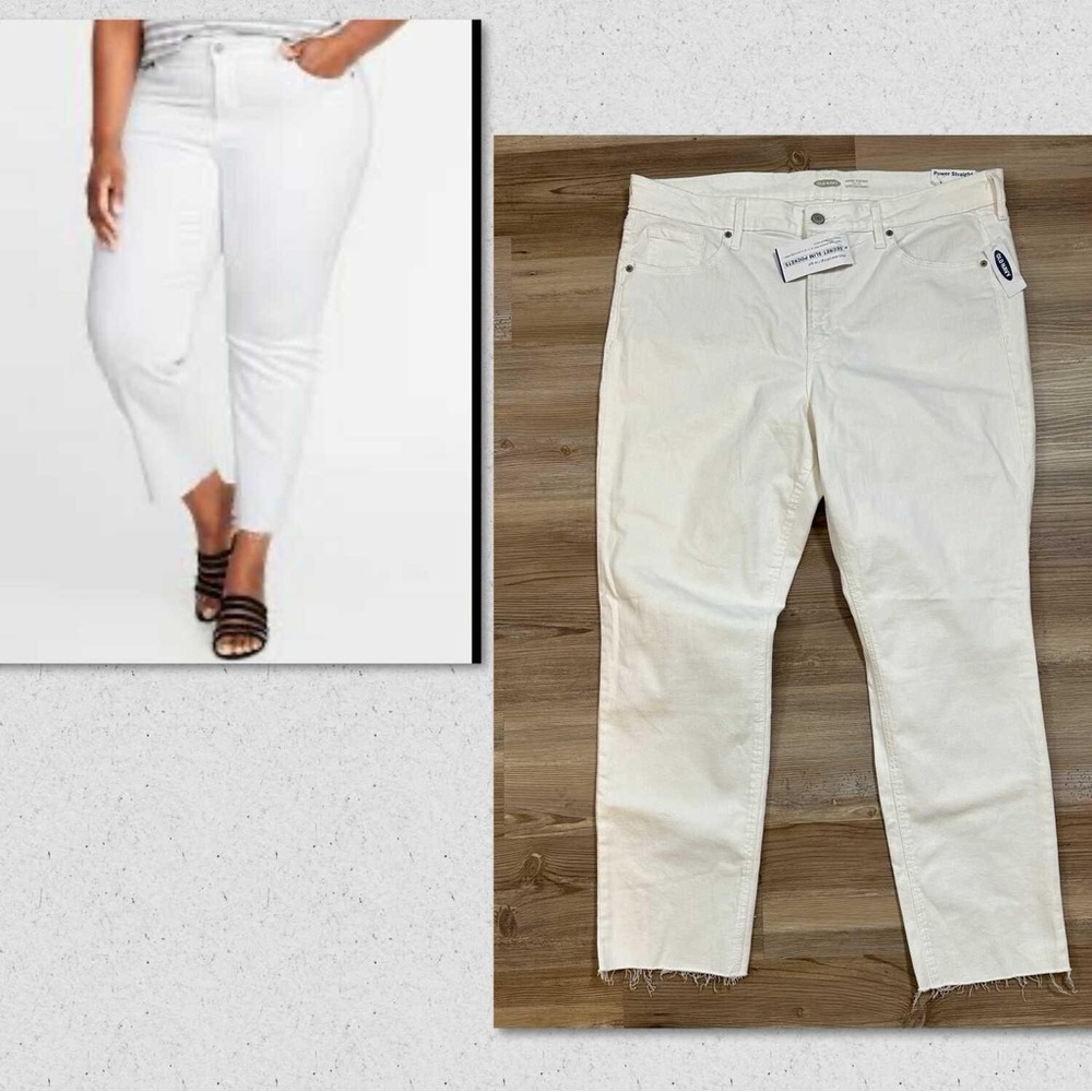 Nwt Old Navy Power Straight High Rise size 16 white jeans